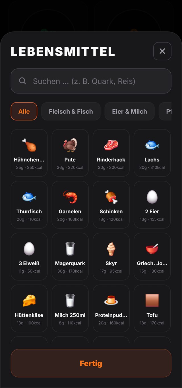 REMLIFT Kalorien – Lebensmittel-Datenbank mit Suche