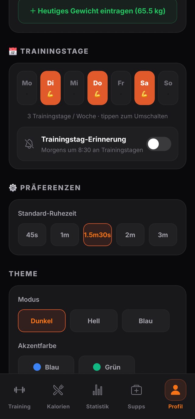 REMLIFT Profil – Themes, Ruhezeit und Erinnerungen
